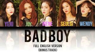 Red Velvet 레드벨벳  Bad Boy FULL English Version Color Coded Lyrics [upl. by Paterson]