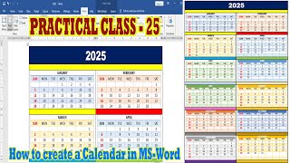 How to create a calendar in ms word   How to create one year calendar in ms word [upl. by Helve]