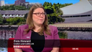 Fern Howard Crohnss And Colitis UK On BBC Breakfast 29072024 [upl. by Studdard]