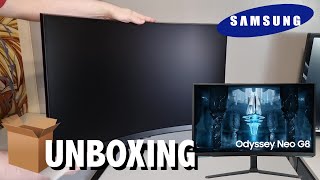 UNBOXING  SAMSUNG Odyssey Neo G8 32quot 4K 240Hz Monitor  S32BG850N [upl. by Tahpos]