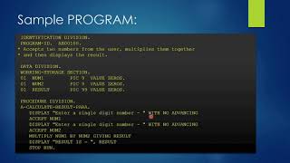 COBOL Sample Program  Accepting inputs from user and perform calculation on them  COBOL Tutorials [upl. by Zoi]