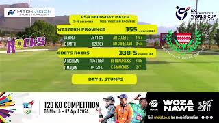 CSA 4Day Series  Gbets Rocks vs Western Province  Division 1  Day 2 [upl. by Leehar]