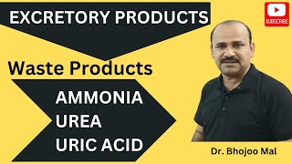 Excretory Products  Nitrogenous Wastes  Ammonia Urea amp Uric Acid  by Dr Bhojoo Mal [upl. by Niels]