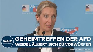 AFD GeheimtreffenAffäre Alice Weidel und Tino Chrupalla sehen Partei als Opfer einer Kampagne [upl. by Aguayo]