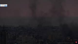 Live Lebanons Beirut skyline as Israeli military [upl. by Pish324]