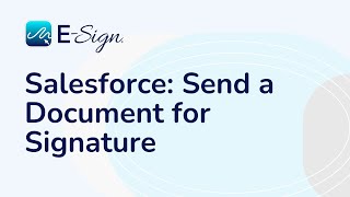 ESign for Salesforce  Send Opportunity a Document for eSignature [upl. by Eimas166]