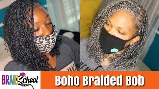 Boho Braided Bob Tutorial  Knotless Start to Finish  Braid School Ep54 [upl. by Oicinoid]