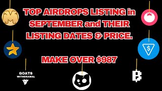 TOP AIRDROPS LISTING in OCTOBER and Their LISTING DATE amp PRICE [upl. by Behrens537]