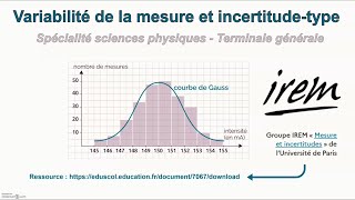 Variabilité de la mesure et incertitudetype terminale générale  spécialité sciences physiques [upl. by Leidba]