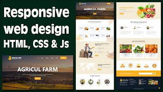 Agrical Farm Website design tutorial using htmlcssjavascript in hindi webdesign webdevelopment [upl. by Bricker]