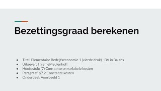 Bezettingsgraad berekenen [upl. by Wales]