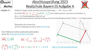 Abschlussprüfung Mathe 2023 Realschule Bayern Gruppe 1  Aufgabe A vorgerechnet  ohne TR [upl. by Wilburt]