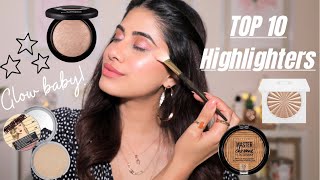 TOP 10 Highlighters  Drugstore amp Highend  Malvika Sitlani [upl. by Tinya]