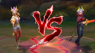 새해 야수 피오라 프레스티지 스킨 VS 기본 새해 야수 피오라 Lunar Beast Fiora Prestige Skin VS Lunar Beast Fiora Skin [upl. by Johannes]