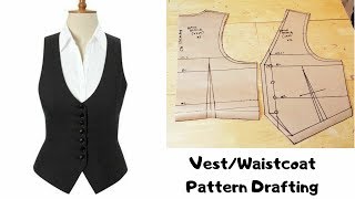 How to make Waistcoat  Vest Jacket  Ladies and Gents Jacket  Pattern drafting tutorial [upl. by Herve548]