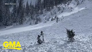 Massive avalanche caught on camera l GMA [upl. by Alleyn]