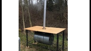 Beheizbarer Stehtisch Teil 2 Ölfassofen Barrel Wood stove [upl. by Luthanen]