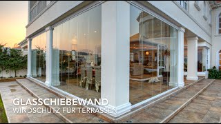 Glasschiebewand Windschutz für Terrassen [upl. by Anailil934]