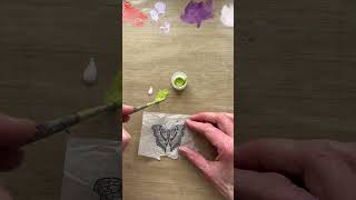 Stamping and colouring on tissue paper [upl. by Gordie]