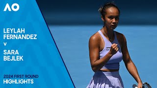 Leylah Fernandez v Sara Bejlek Highlights  Australian Open 2024 First Round [upl. by Naujd]