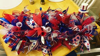 How to make a Patriotic Centerpiece or Mailbox Wreath on a rail [upl. by Centonze]