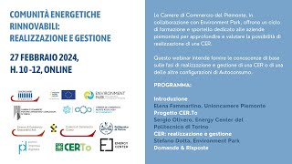 Comunità Energetiche Rinnovabili realizzazione e gestione [upl. by Attenrev443]