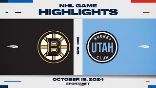 NHL Highlights  Boston Bruins vs Utah Hockey Club  October 19 2024 [upl. by Christoforo]