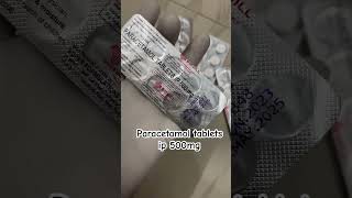 Paracetamol tablets ip 500mg pcm paracetamol paracetamoltablet fever dard [upl. by Etheline]