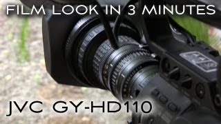 JVC GYHD110 Film Look in 3 Minutes Sharpness and iris settings  polarizing filter [upl. by Aeila]