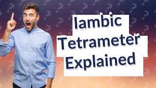 Is iambic tetrameter a structure [upl. by Latini147]