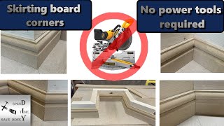 How to cut skirting board or baseboard corners No power tools required [upl. by Terraj]