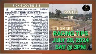 MMTCI LIVE KARERA TIPS amp ANALYSIS OF BATANG PISTA JULY 20 2024 SATURDAY RACE TIPS  300PM [upl. by Panaggio]