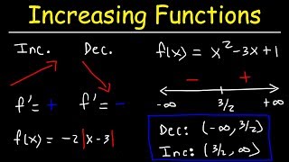 Increasing and Decreasing Functions  Calculus [upl. by Metah]