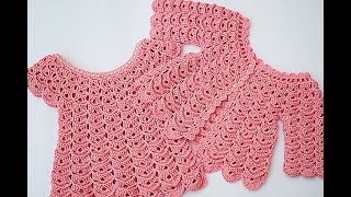 How to make a crochet girl jacket [upl. by Odrude343]