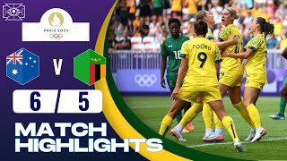 Australia vs Zambia  65  Womens Football  Paris 2024 Highlights  zambia vs australia [upl. by Blen687]