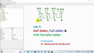 04LOGISIM LAB Half Adder Full Adder amp 4 Bit Parallel Adder شرح بالعربى [upl. by Demahom712]