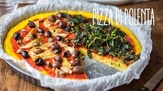 Pizza di polenta vegana ai friarielli e ai carciofini olive e capperi [upl. by Aken]