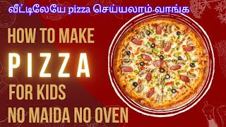 1snack நோ ஓவன்நோ மைதா pizza  Kids school snacks  pizza without oven amp maida Devsbabyfood [upl. by Arv433]