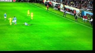 Leigh Griffiths kneeing Malmo player in balls [upl. by Dahs822]