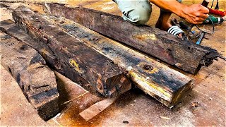 Restorations Woodworking Railway Sleepers Old Wood Boats amp Useful Creative Ideas Recycling Projects [upl. by Enellek]