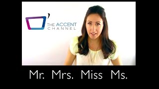 Titles Mr Mrs Miss Ms [upl. by Leesa]