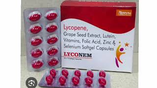 LYCONEM Capsule Lycopene Grape Seed Extract Lutein Vitamins Folic Selenium Softgel Capsules [upl. by Elfrieda]