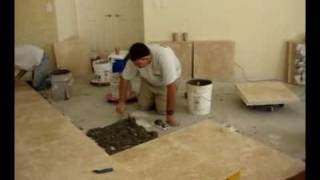 How To Install Travertine 24x24 Latte [upl. by Nocaed]