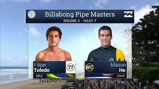 Filipe Toledo vs Mason Ho  Round Three Heat 7  2015 Billabong Pipe Masters [upl. by Salema]