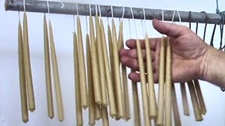 How To Make Perfect Dipped Beeswax Taper Candles In An Old Tin Can [upl. by Annaes690]