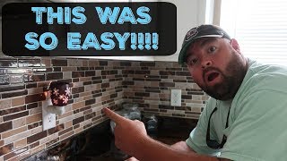 DIY  HOW TO INSTALL PEEL amp STICK VINYL TILE BACKSPLASH [upl. by Celine]