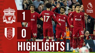 HIGHLIGHTS Liverpool 10 Fulham  Salah penalty seals three points at Anfield [upl. by Klarika]