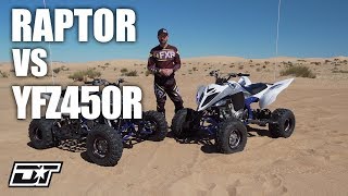 2019 Yamaha Raptor 700R and 2019 Yamaha YFZ450R Walk Around amp Comparison [upl. by Ahsats]