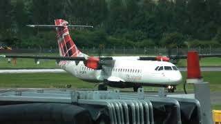 Loganair ATR 72600 GLMTA arriving at EDI [upl. by Norab]