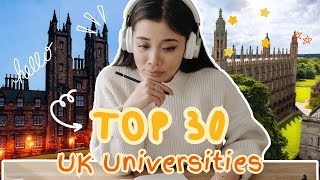 Top 30 UK Universities Ranking in 2024  Best UK Universities List [upl. by Cutter642]